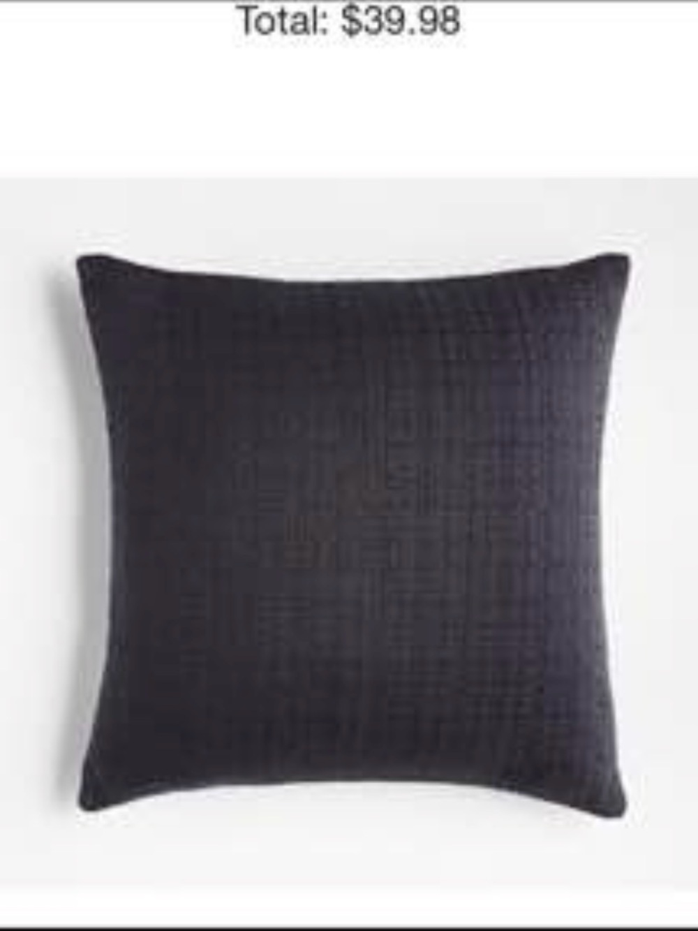 Crate & Barrel Classic Textured Throw Pillow - Black